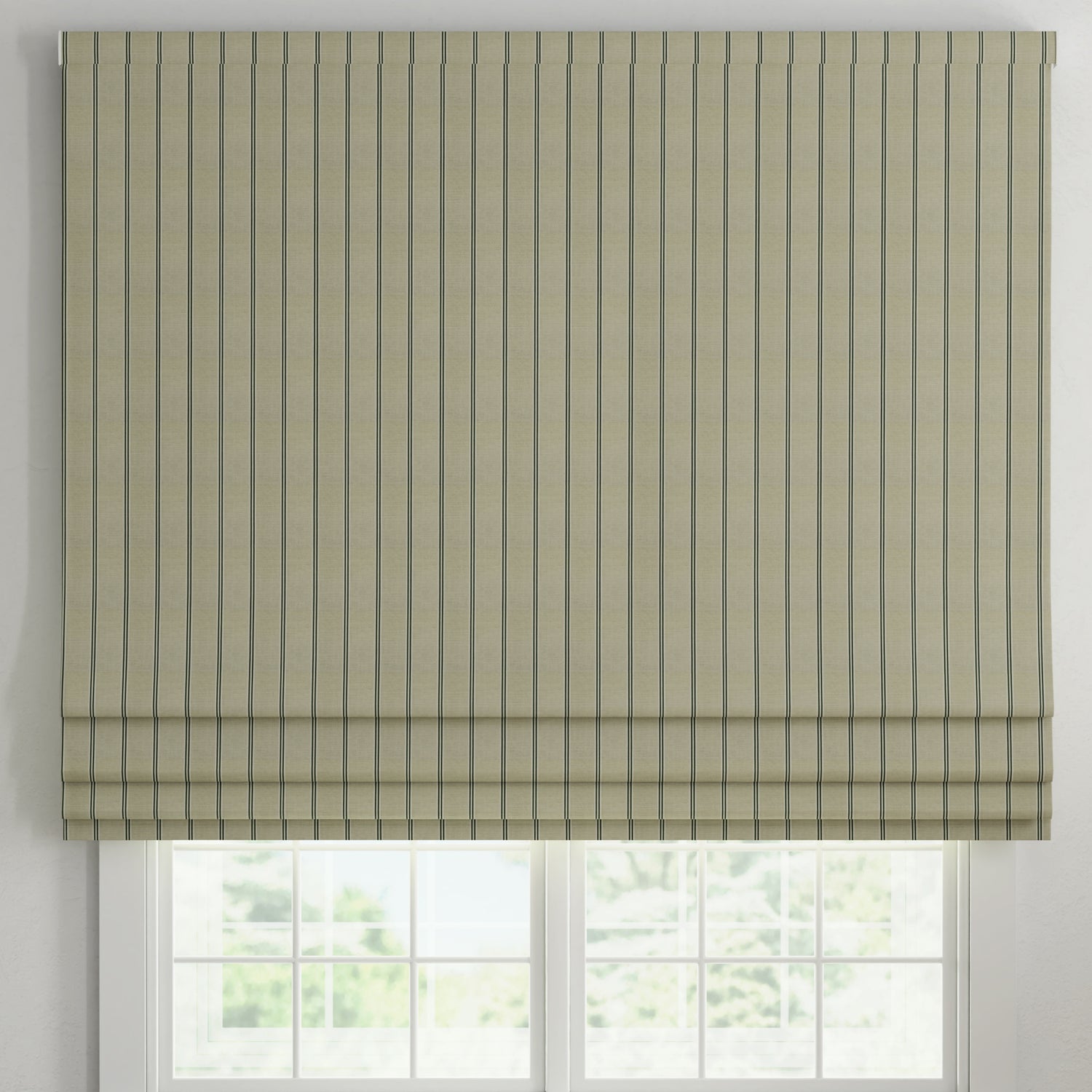 ANTE DECOR Latham Printed Cotton Stripe Made To Measure Roman Blind Charcoal
