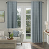 ANTE DECOR Latham Printed Cotton Stripe Made To Measure Curtains Blue On Blue