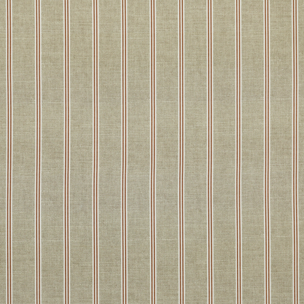 ANTE DECOR Latham Printed Cotton Stripe Fabric Sienna