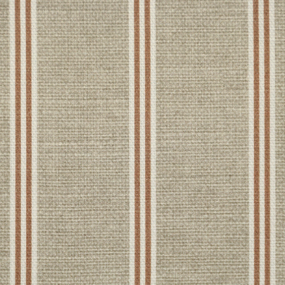 ANTE DECOR Latham Printed Cotton Stripe Fabric Sienna