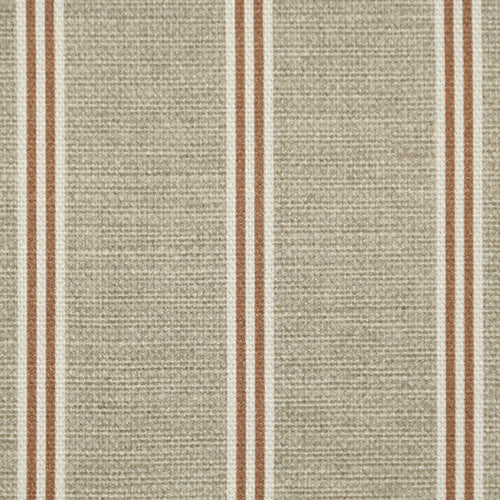 ANTE DECOR Latham Printed Cotton Stripe Fabric Sienna