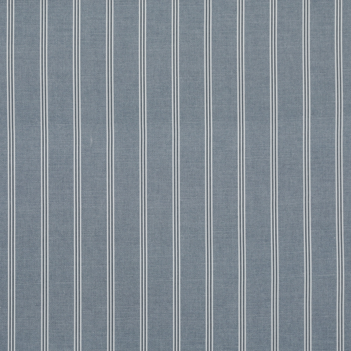 ANTE DECOR Latham Printed Cotton Stripe Fabric Blue on Blue