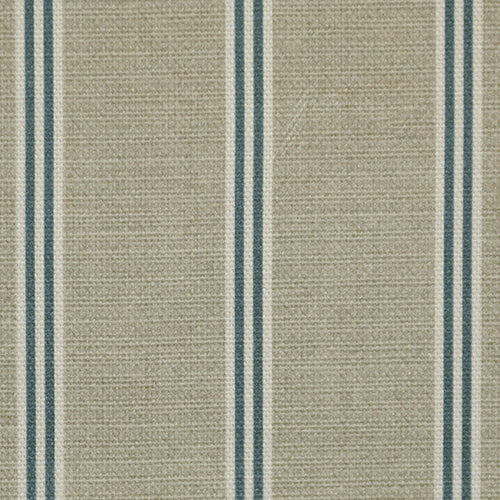 ANTE DECOR Latham Printed Cotton Stripe Fabric Blue