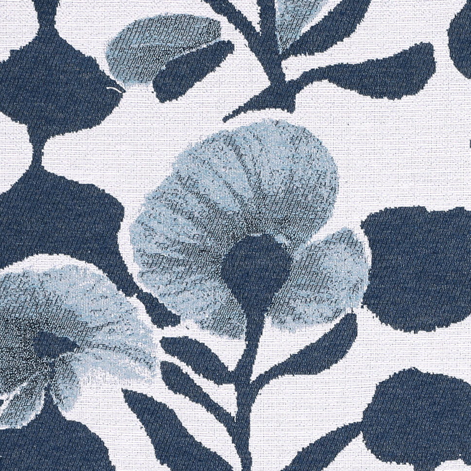 Linda Barker Evergreen Flower Woven Fabric Blue