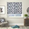 Linda Barker Evergreen Flower Woven Made to Measure Roman Blind Blue
