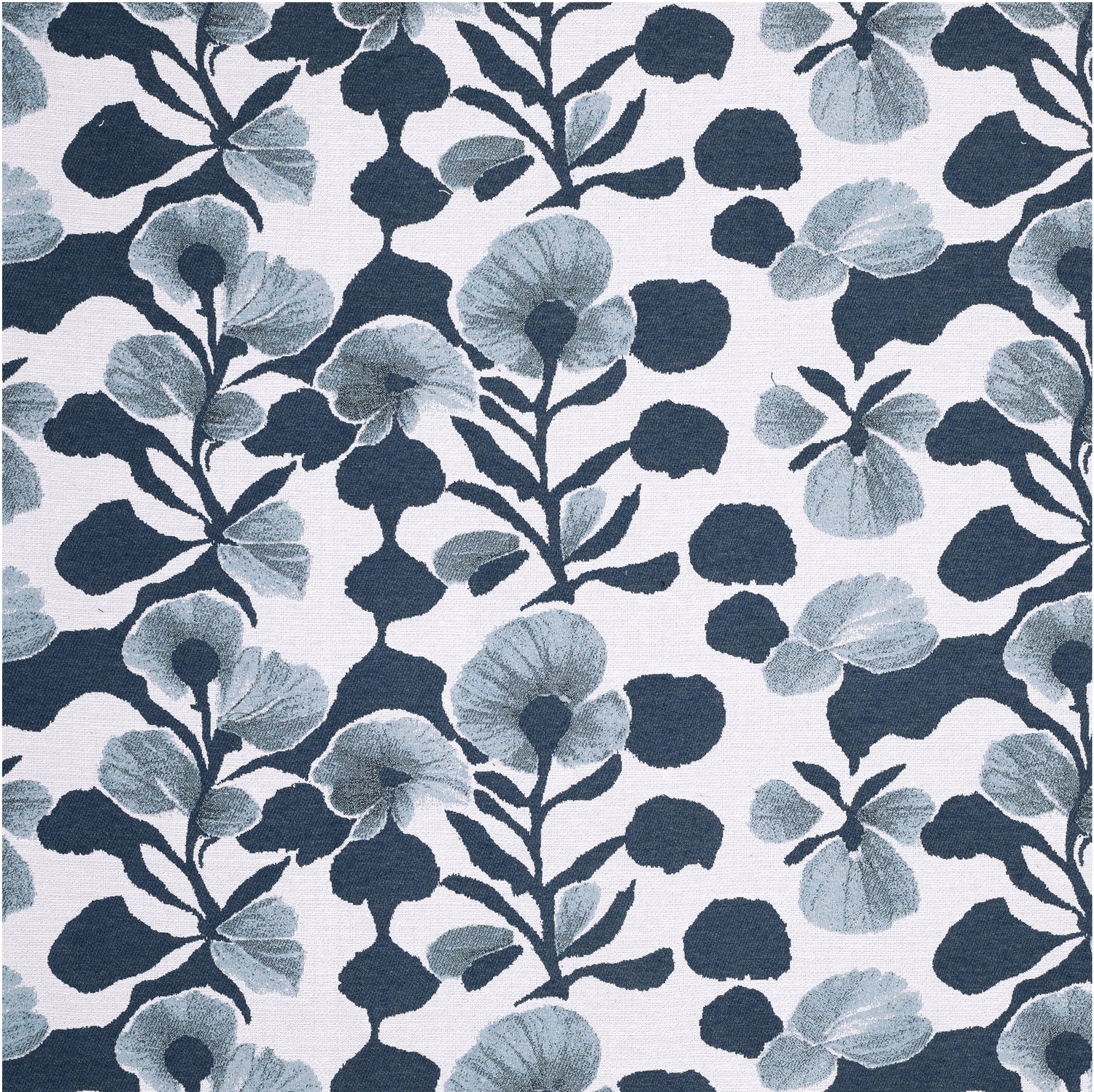 Linda Barker Evergreen Flower Woven Fabric Blue