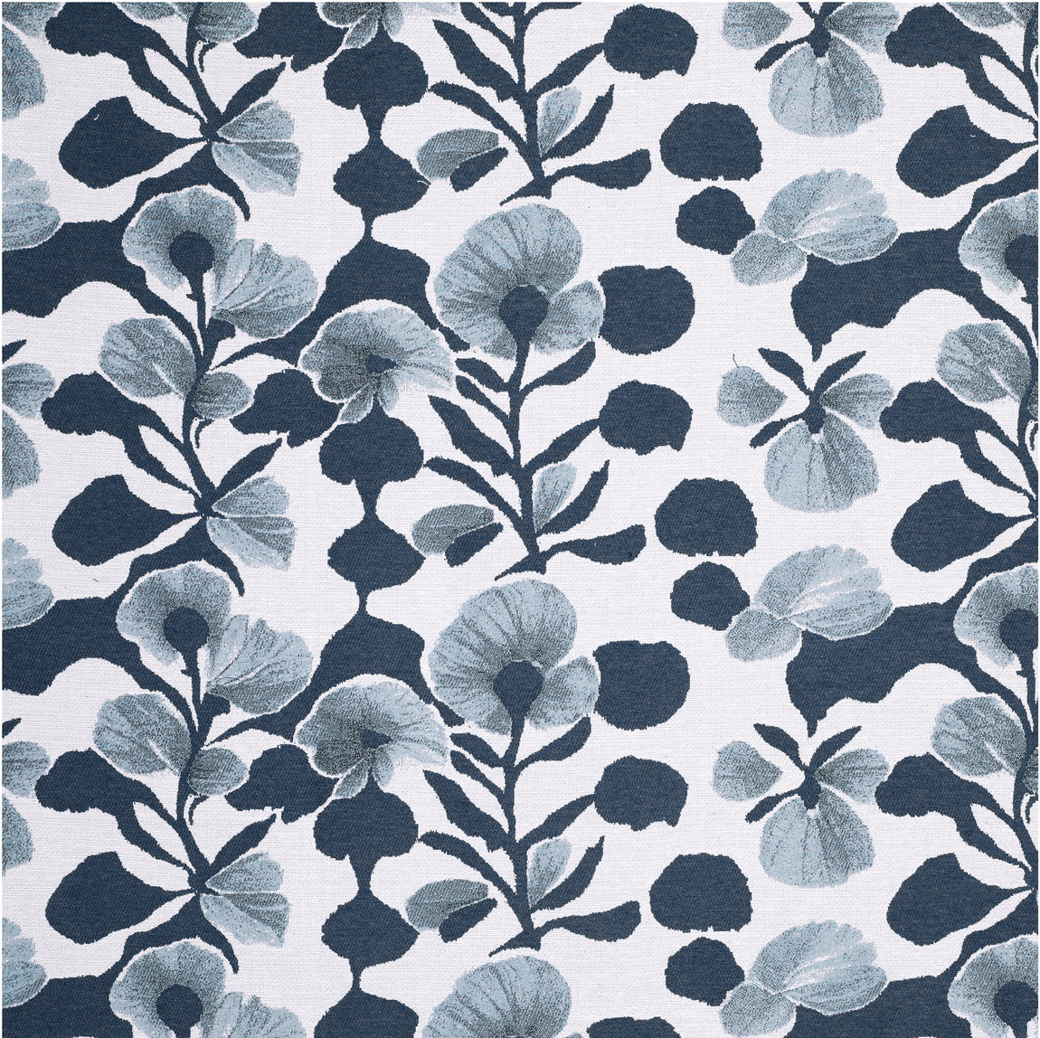Linda Barker Evergreen Flower Woven Fabric Blue