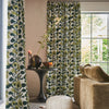 Linda Barker Evergreen Flower Woven Made to Measure Curtain Green
