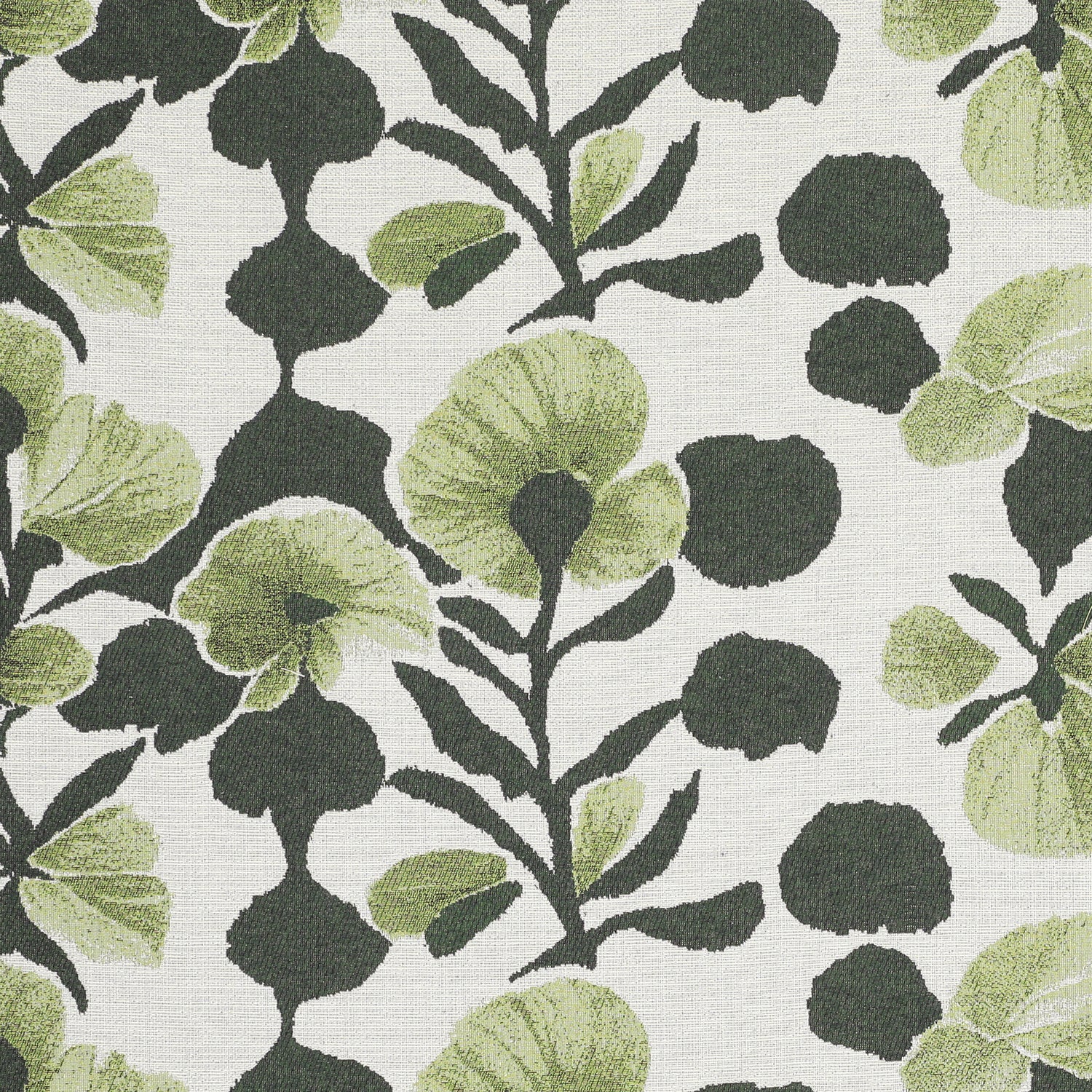 Linda Barker Evergreen Flower Woven Fabric Green