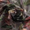 Linda Barker Grandi Floral Velvet Fabric Silver Lavender