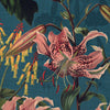 Linda Barker Grandi Floral Velvet Fabric Kingfisher