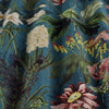 Linda Barker Grandi Floral Velvet Fabric Kingfisher