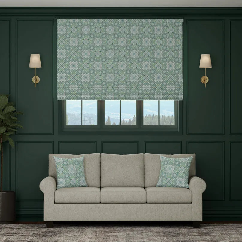 HOUSE Llewelyn-Bowen Festivo Printed Made To Measure Roman Blind Verdrelle