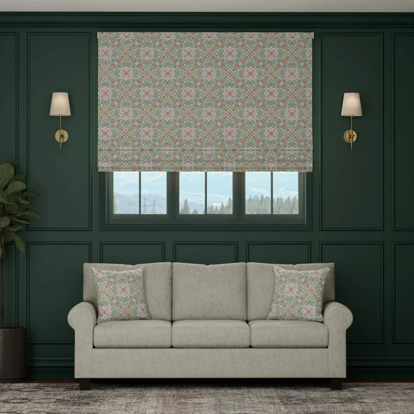 HOUSE Llewelyn-Bowen Festivo Printed Made To Measure Roman Blind Taffy