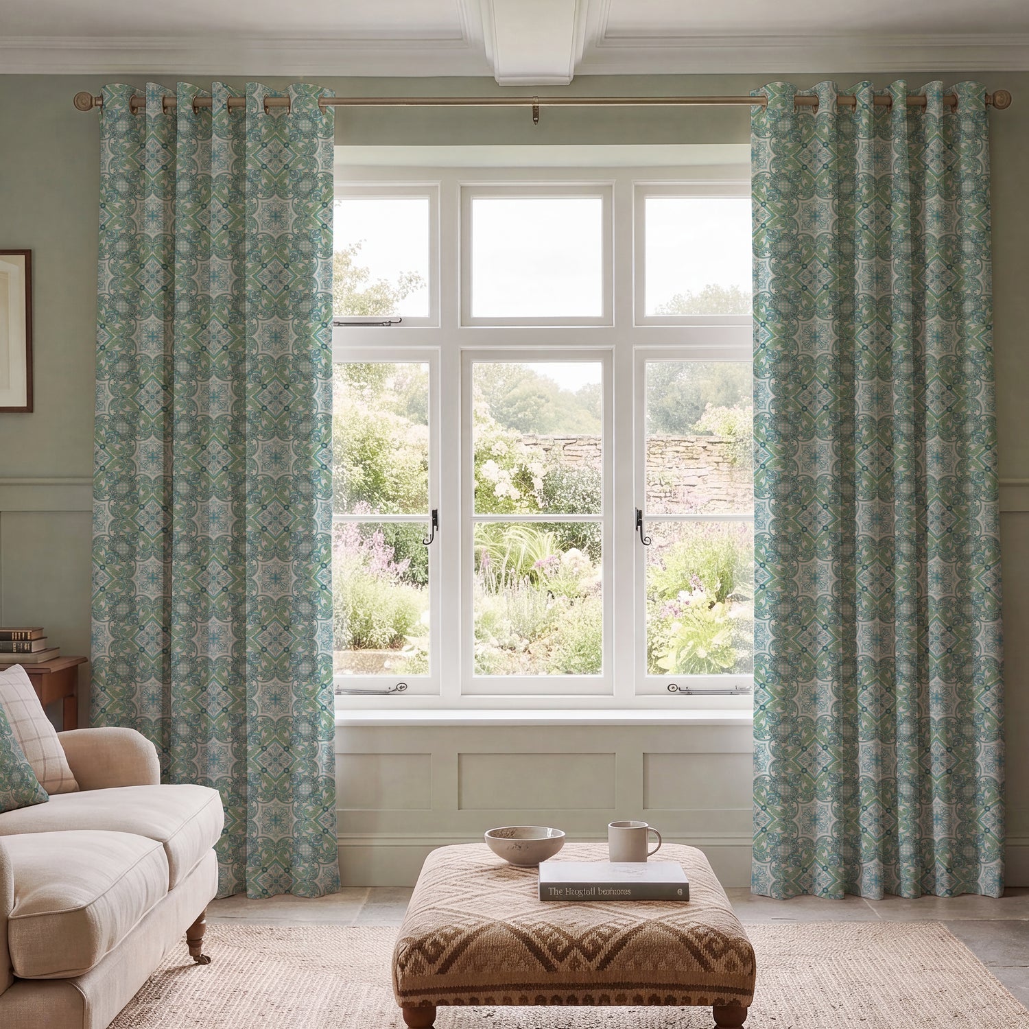 HOUSE Llewelyn-Bowen Festivo Printed Made To Measure Curtains Verdrelle