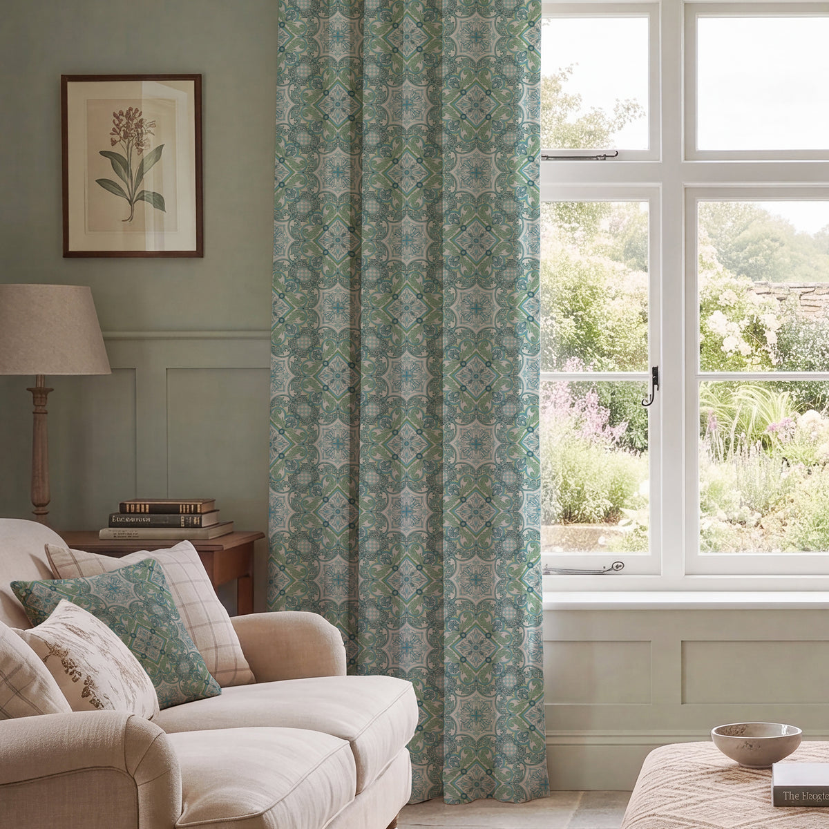 HOUSE Llewelyn-Bowen Festivo Printed Made To Measure Curtains Verdrelle