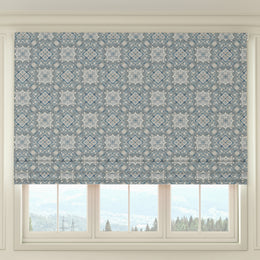 HOUSE Llewelyn-Bowen Festivo Printed Made To Measure Roman Blind Bluestone