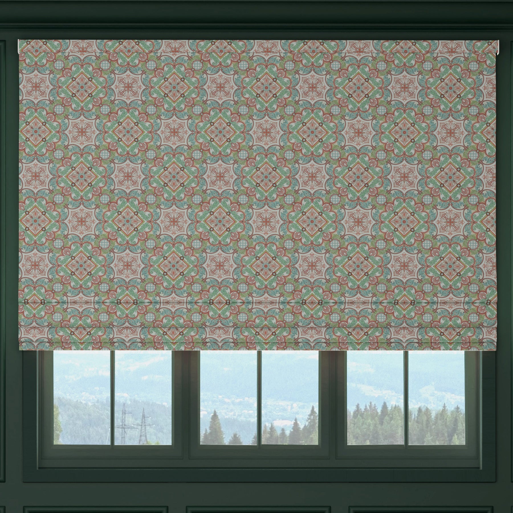 HOUSE Llewelyn-Bowen Festivo Printed Made To Measure Roman Blind Taffy
