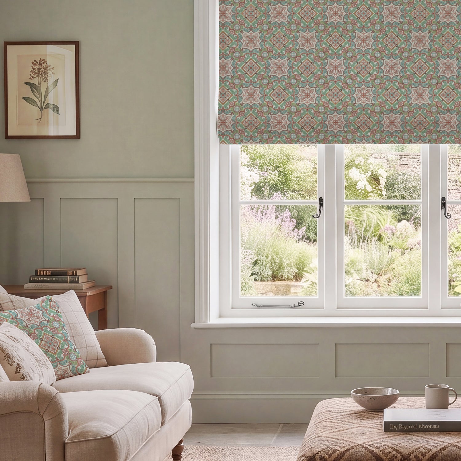 HOUSE Llewelyn-Bowen Festivo Printed Made To Measure Roman Blind Taffy