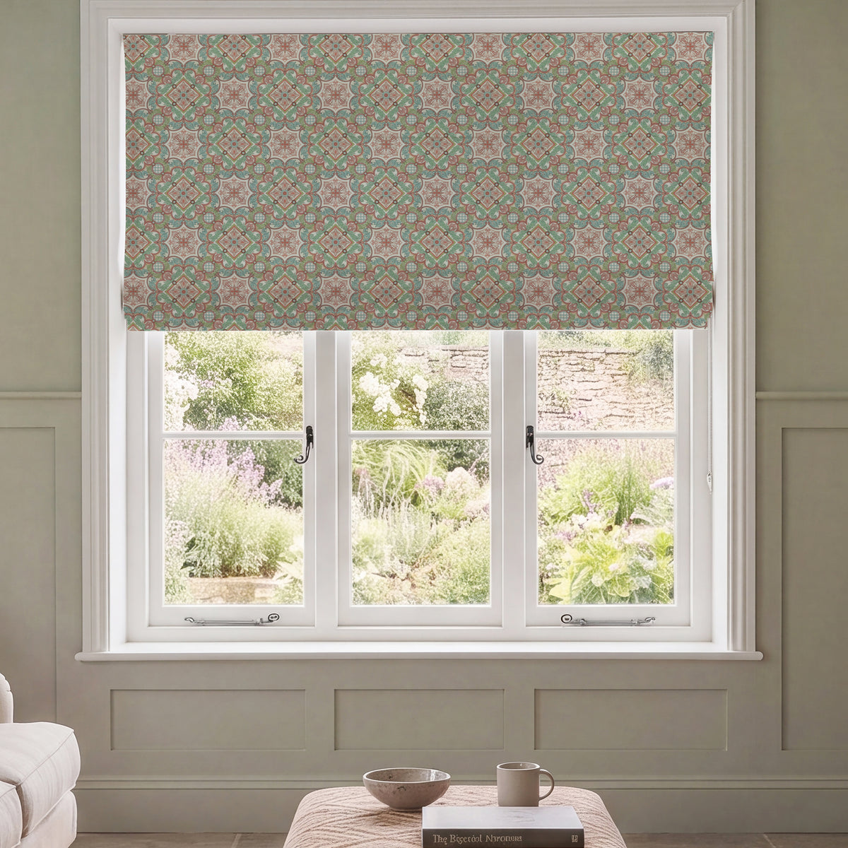 HOUSE Llewelyn-Bowen Festivo Printed Made To Measure Roman Blind Taffy