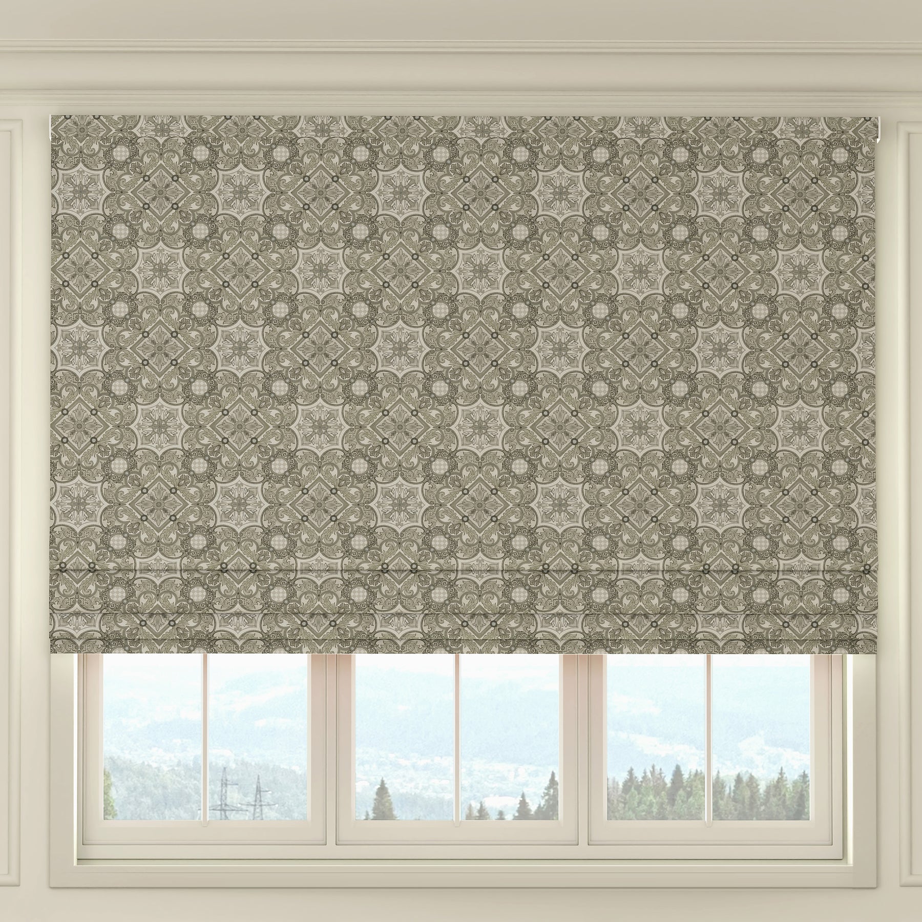 HOUSE Llewelyn-Bowen Festivo Printed Made To Measure Roman Blind Noir