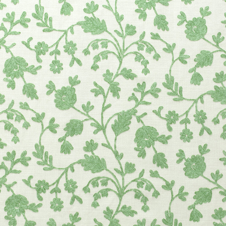 Fibre Naturelle Lucca Embroidered Fabric Thyme