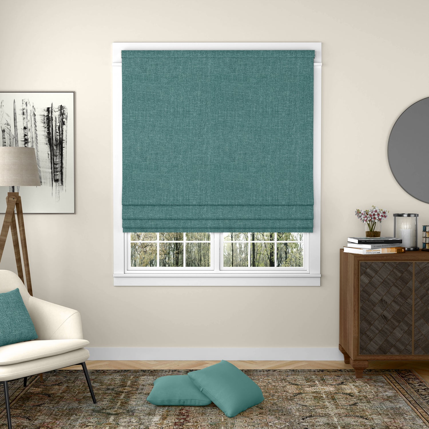 ANTE DECOR Fjord Made To Measure Roman Blind Lagoon