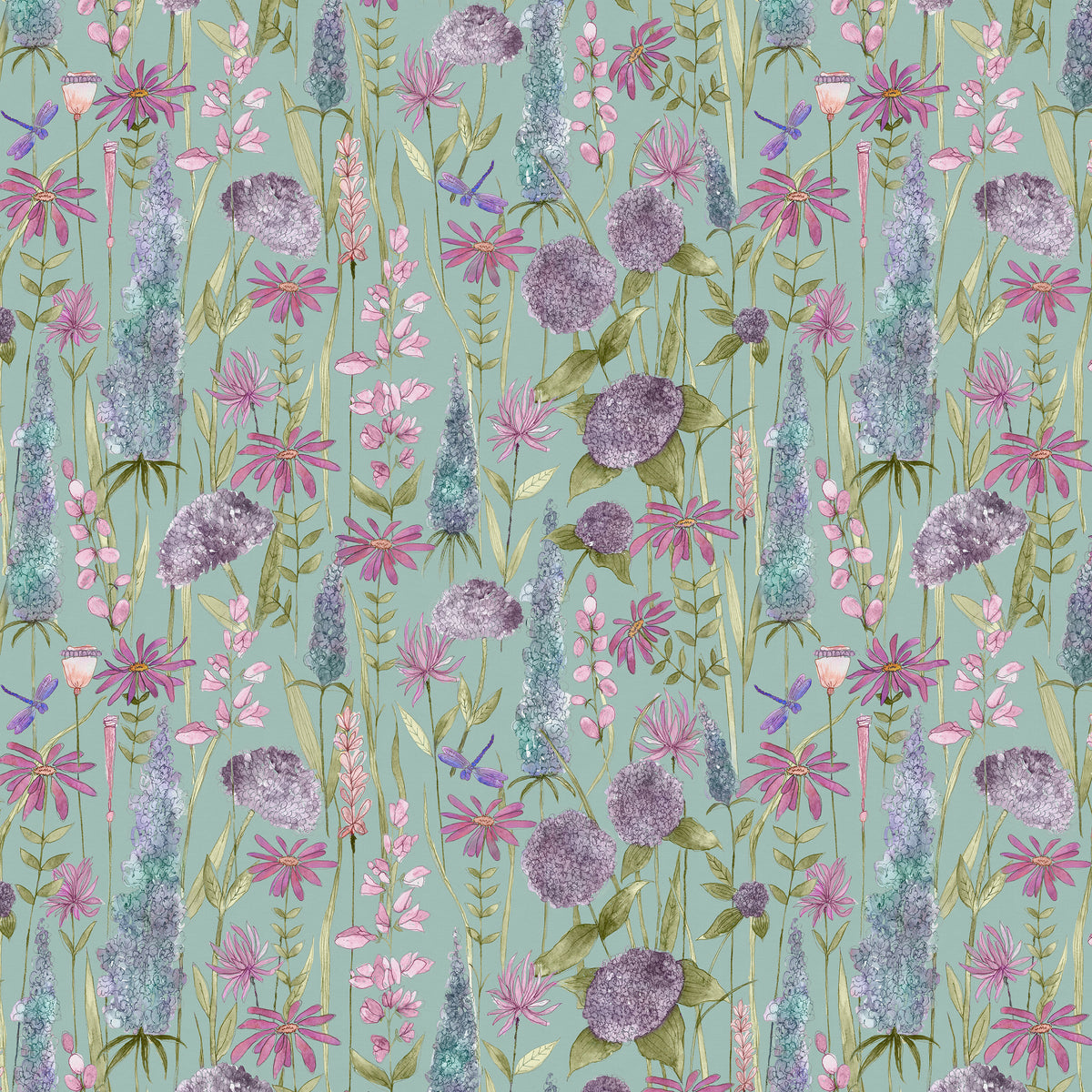 Voyage Florabunda Made to Measure Curtain Verde