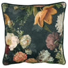 Linda Barker Florabunda Velvet 45cm x 45cm Filled Cushion Carbon