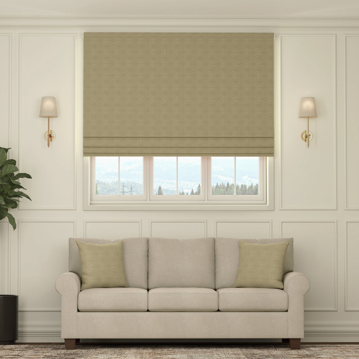 HOUSE Llewelyn-Bowen Tetbury Made To Measure Roman Blind Mushroom