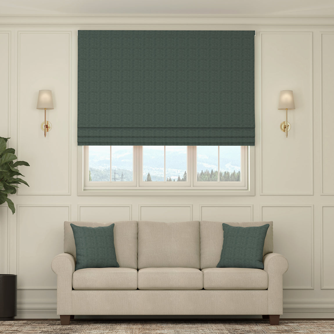 HOUSE Llewelyn-Bowen Tetbury Made To Measure Roman Blind Deep Atlantic