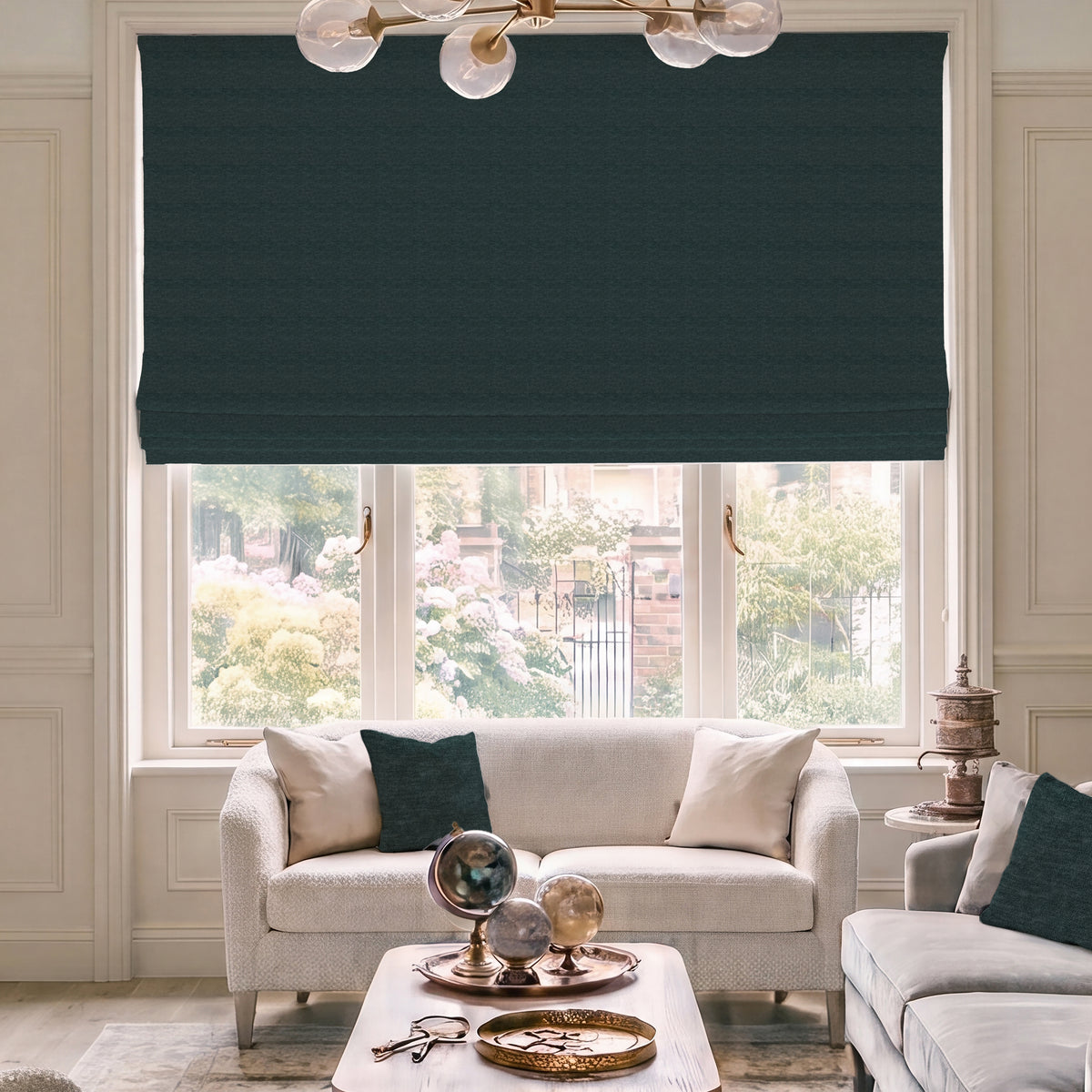 HOUSE Llewelyn-Bowen Tetbury Made To Measure Roman Blind Deep Atlantic