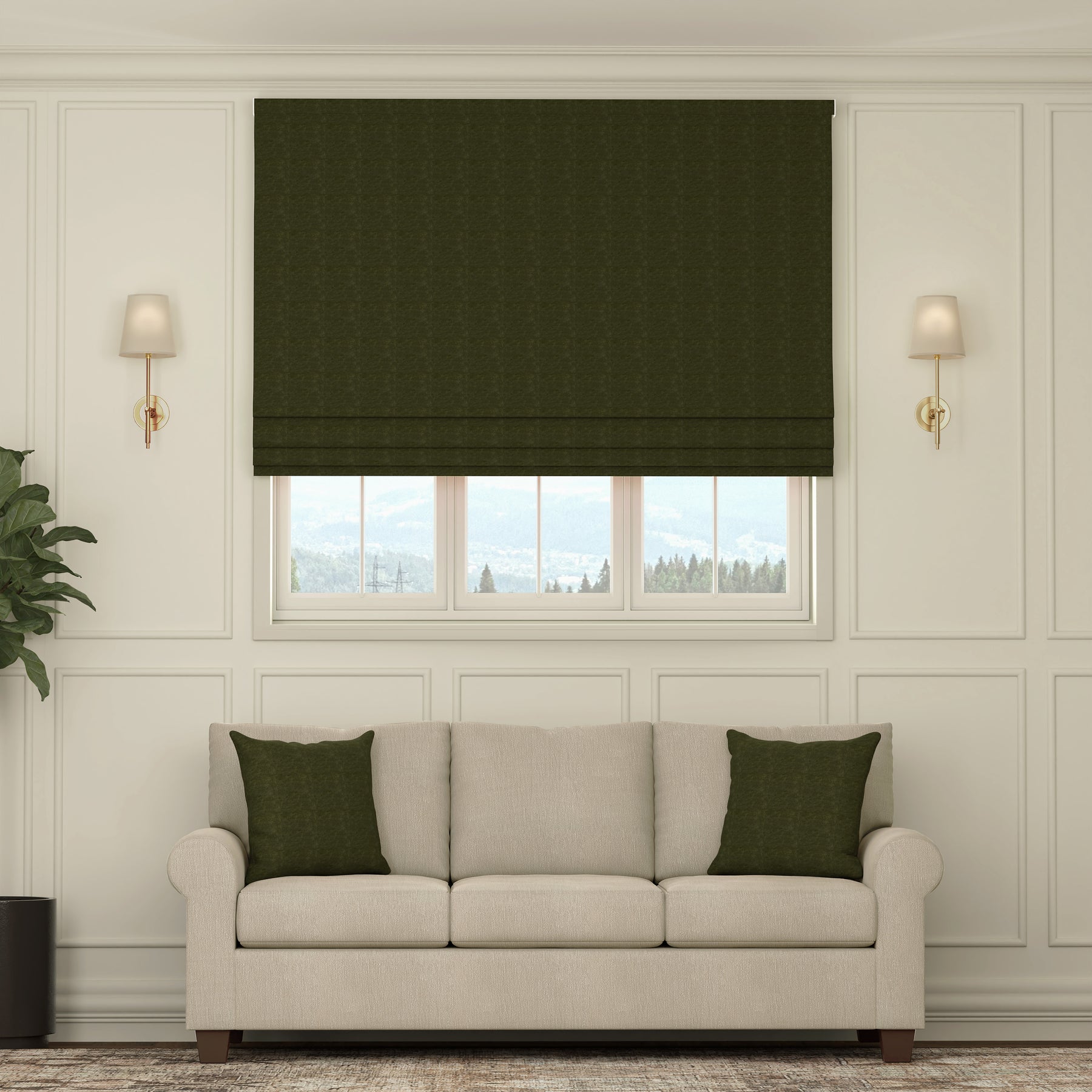 HOUSE Llewelyn-Bowen Tetbury Made To Measure Roman Blind Winter Moss