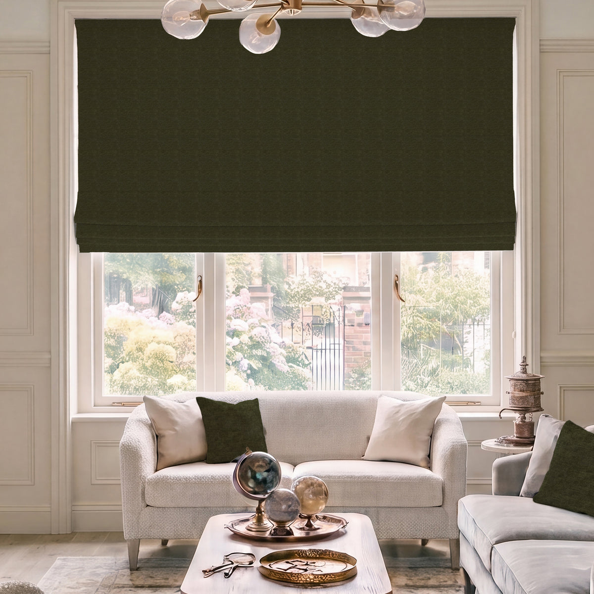 HOUSE Llewelyn-Bowen Tetbury Made To Measure Roman Blind Winter Moss
