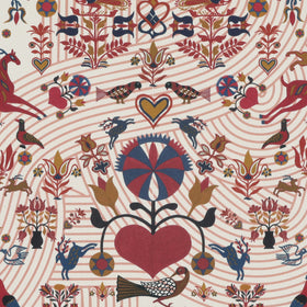 Carrie Neely Folk Fabric Ruby