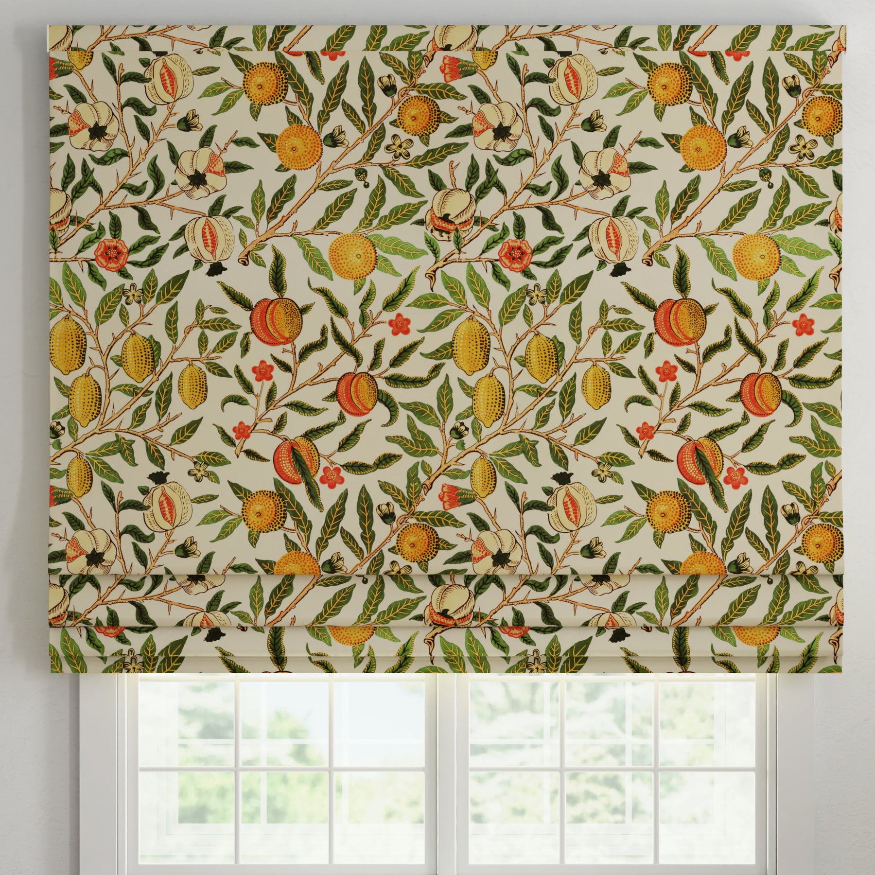 ANTE DECOR Fruit Orange Printed Cotton Made To Measure Roman Blind Summer