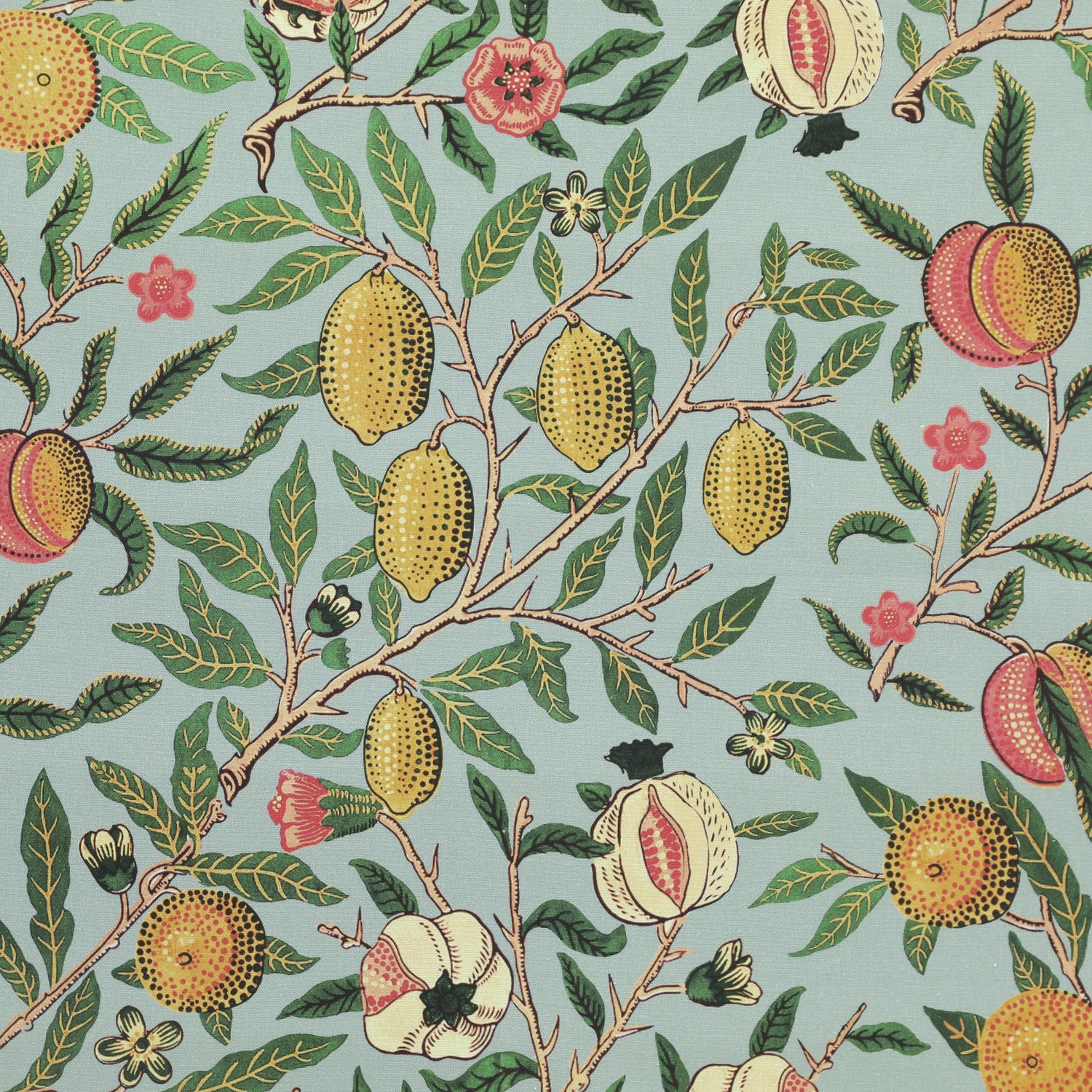 ANTE DECOR Fruit Orange Printed Cotton Made To Measure Roman Blind Cornflower Blue