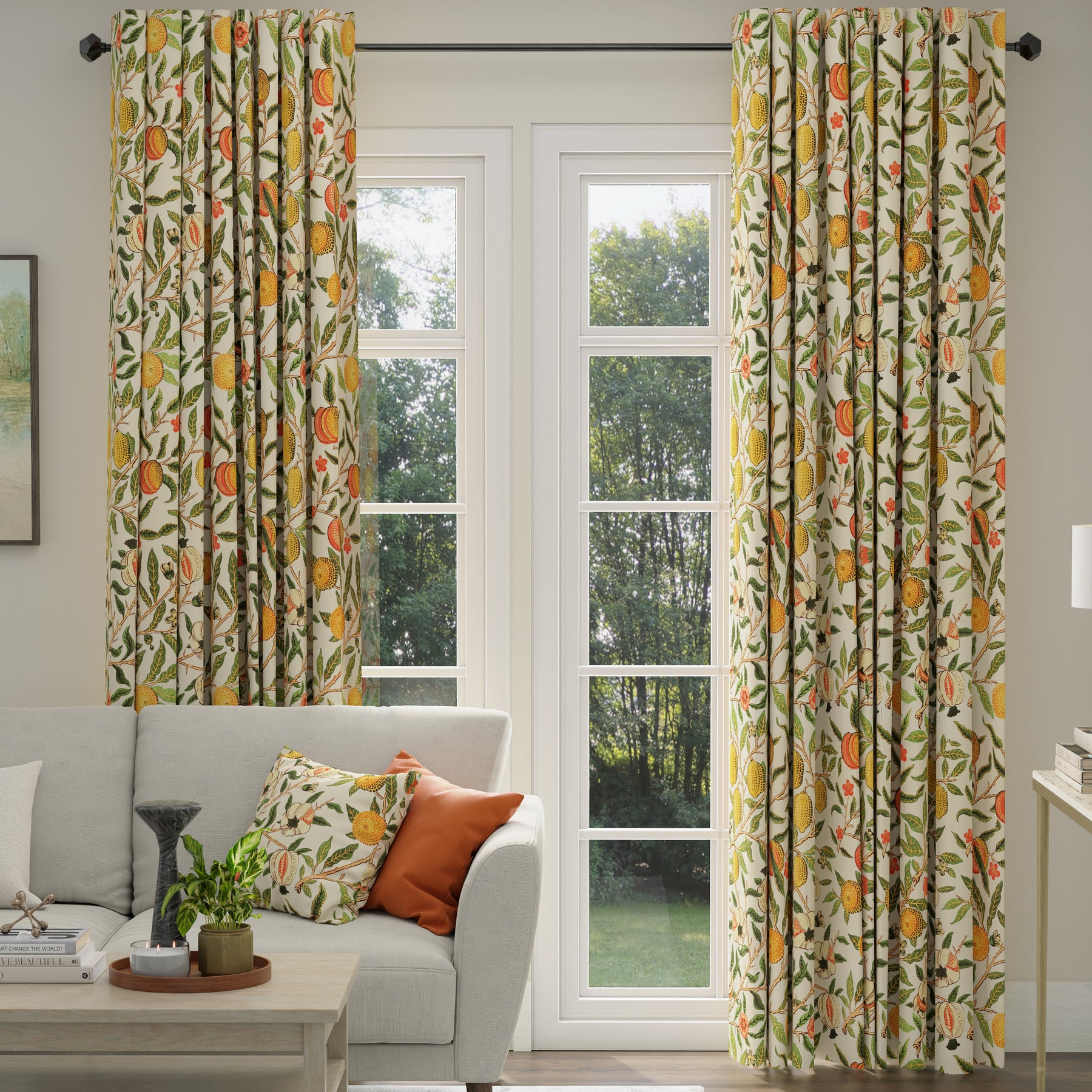 ANTE DECOR Fruit Orange Printed Cotton Made To Measure Roman Blind Summer