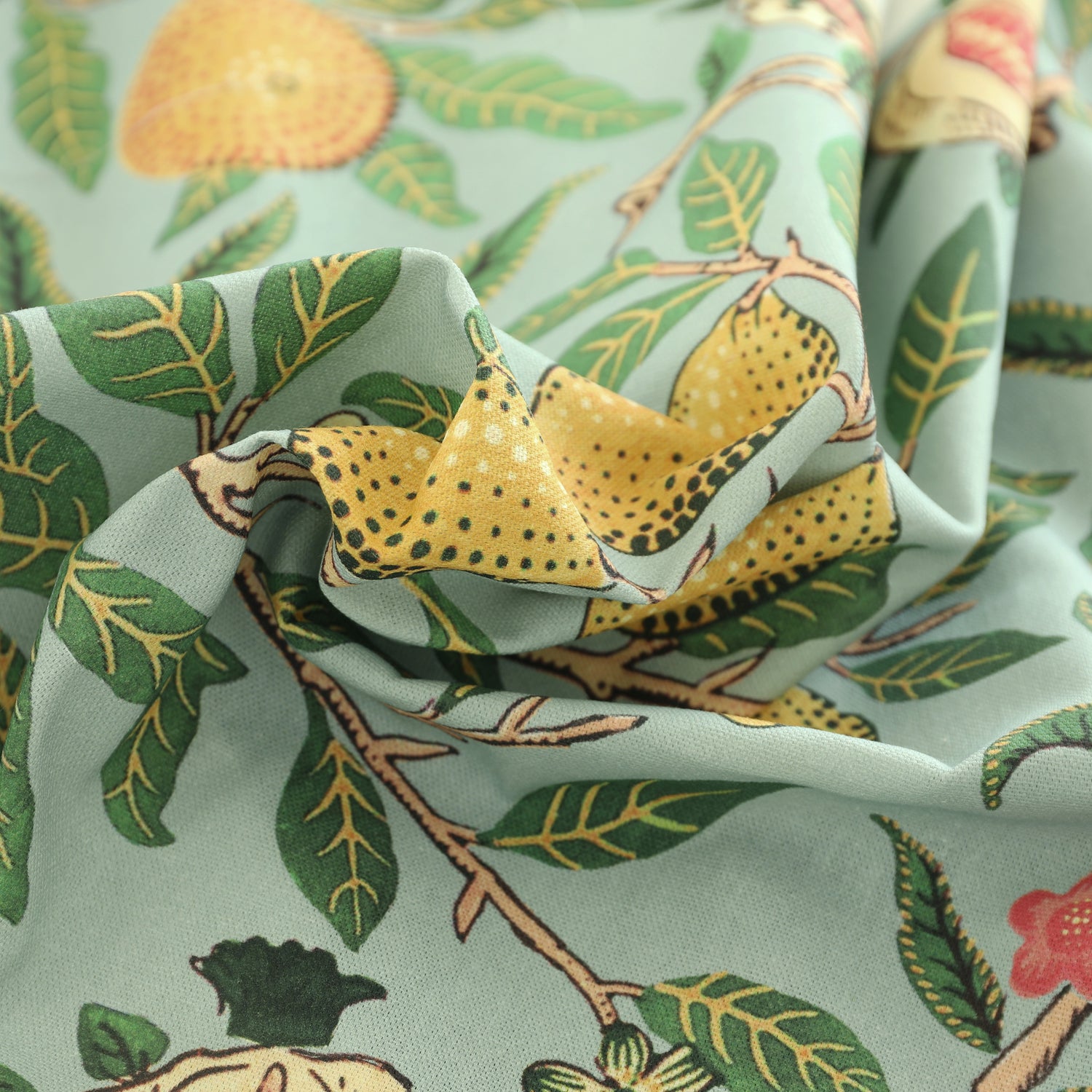 ANTE DECOR Fruit Orange Printed Cotton Made To Measure Roman Blind Cornflower Blue