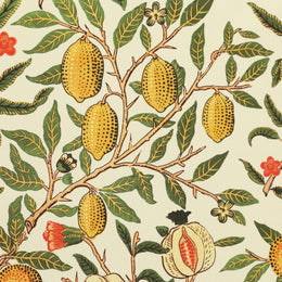William Morris Fruit Orange Printed Cotton Fabric Summer