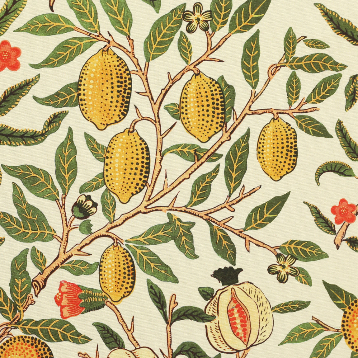 William Morris Fruit Orange Printed Cotton Fabric Summer