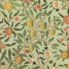 William Morris Fruit Orange Printed Cotton Fabric Pistachio