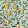 William Morris Fruit Orange Printed Cotton Fabric Cornflower Blue