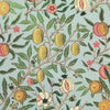 William Morris Fruit Orange Printed Cotton Fabric Cornflower Blue