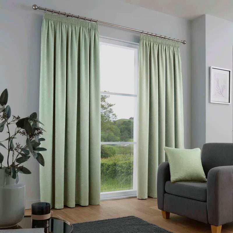 Galaxy Dimout Ready Made Curtains Green