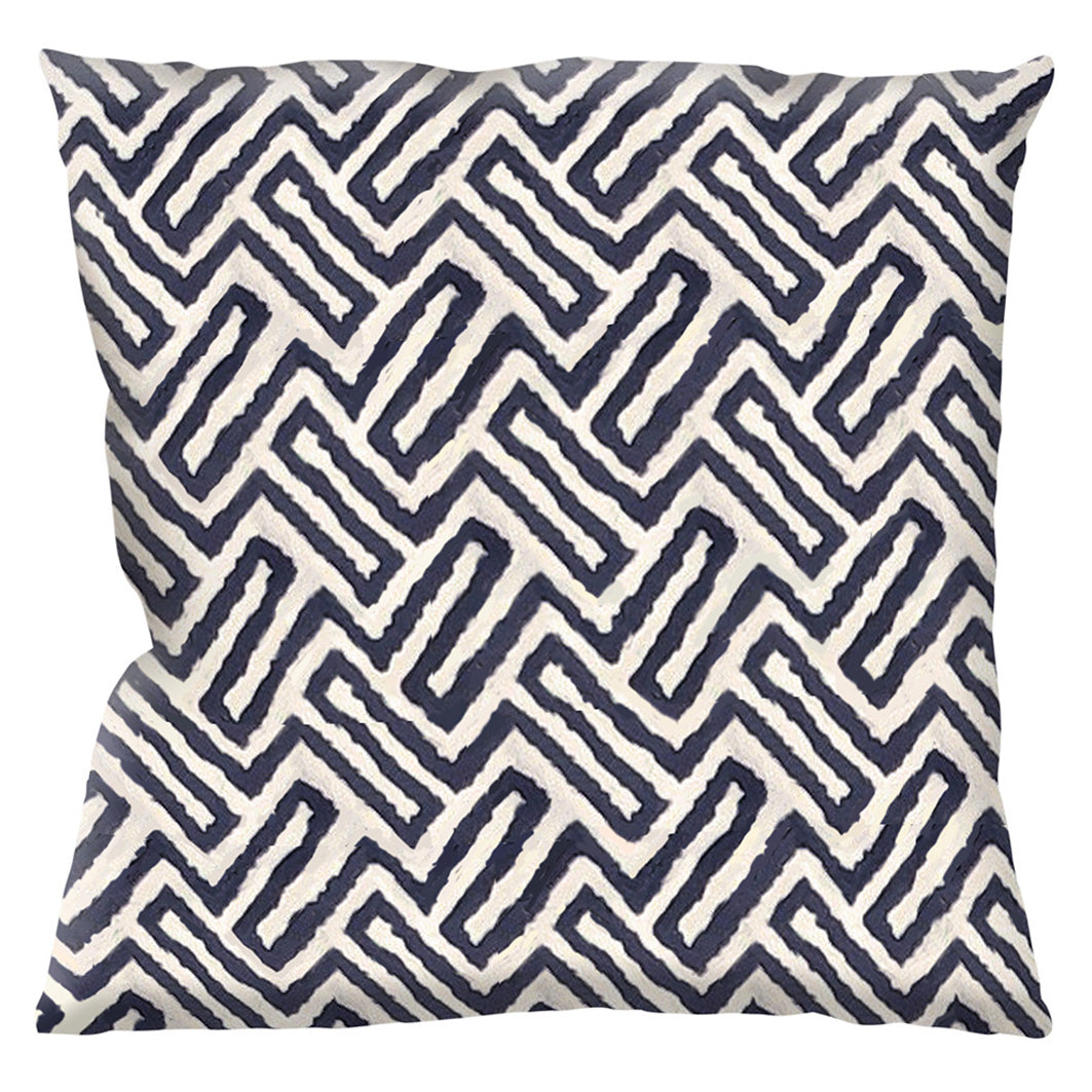 Geometric Water Resistant Outdoor Filled Cushion 56cm x 56cm Blue