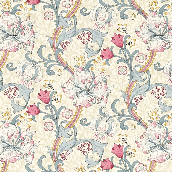 Golden Lily Fabric Dove Plum