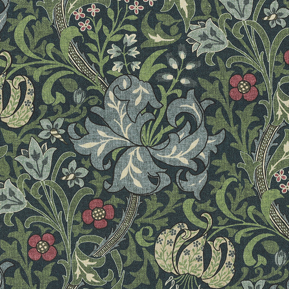 William Morris Golden Lily Fabric Blue