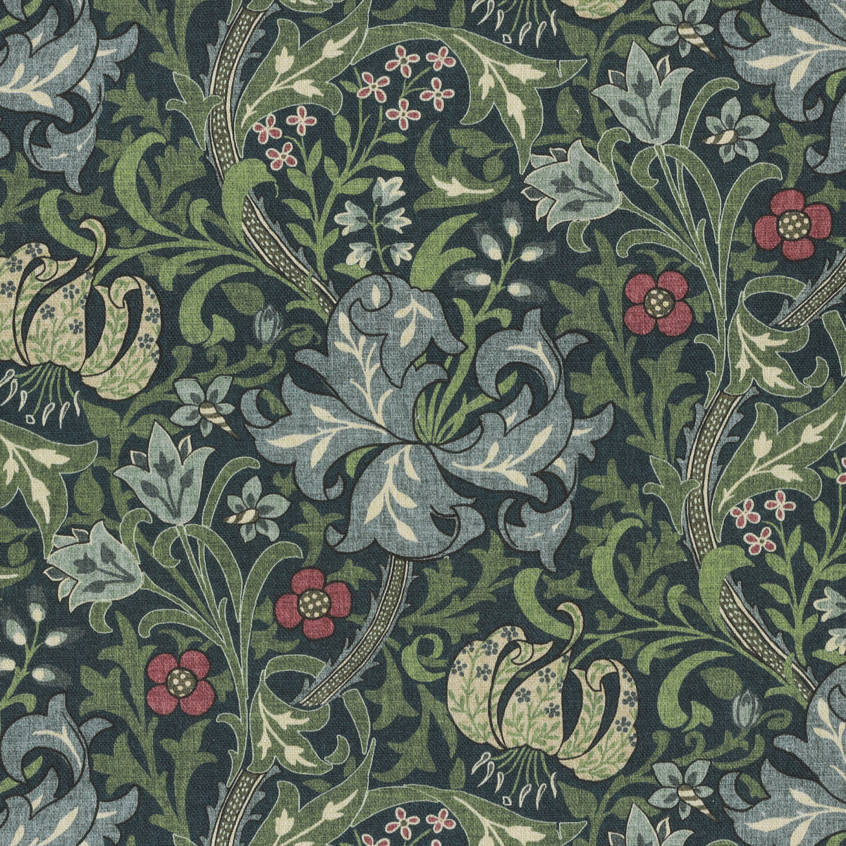William Morris Golden Lily Made To Measure Roman Blind Blue