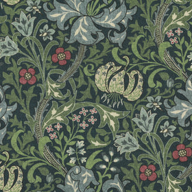 William Morris Golden Lily Fabric Blue